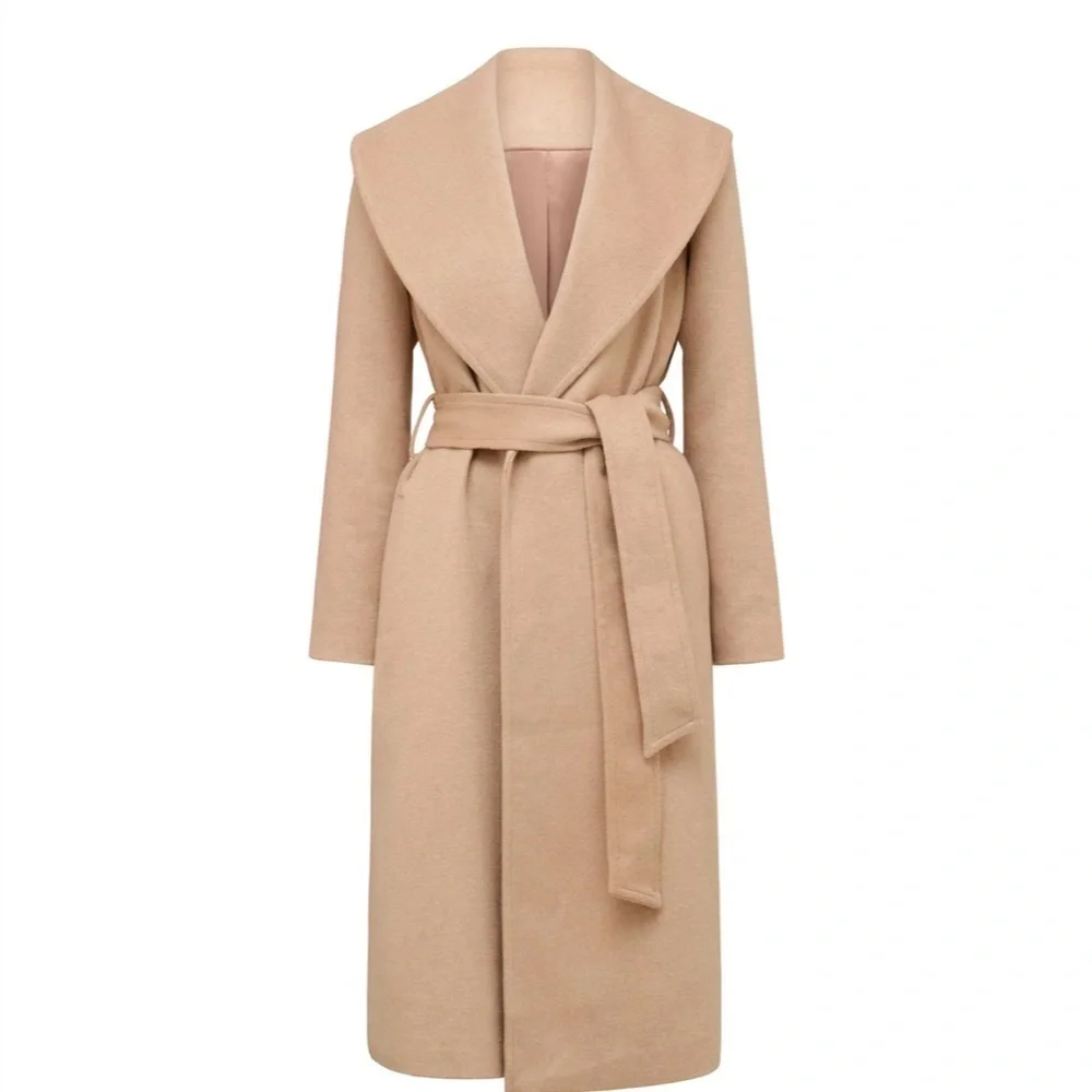 EVER NEW Sz 12P Amy Shawl Collar Wrap Coat Luxury Wool Blend Lined NEW WITH TAG - Picture 4 of 16